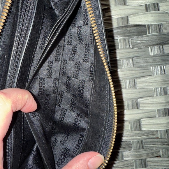 Michael Kors Quilted Black Leather Accordion Zip Wallet Organizer- Gold Accents - Picture 7 of 15